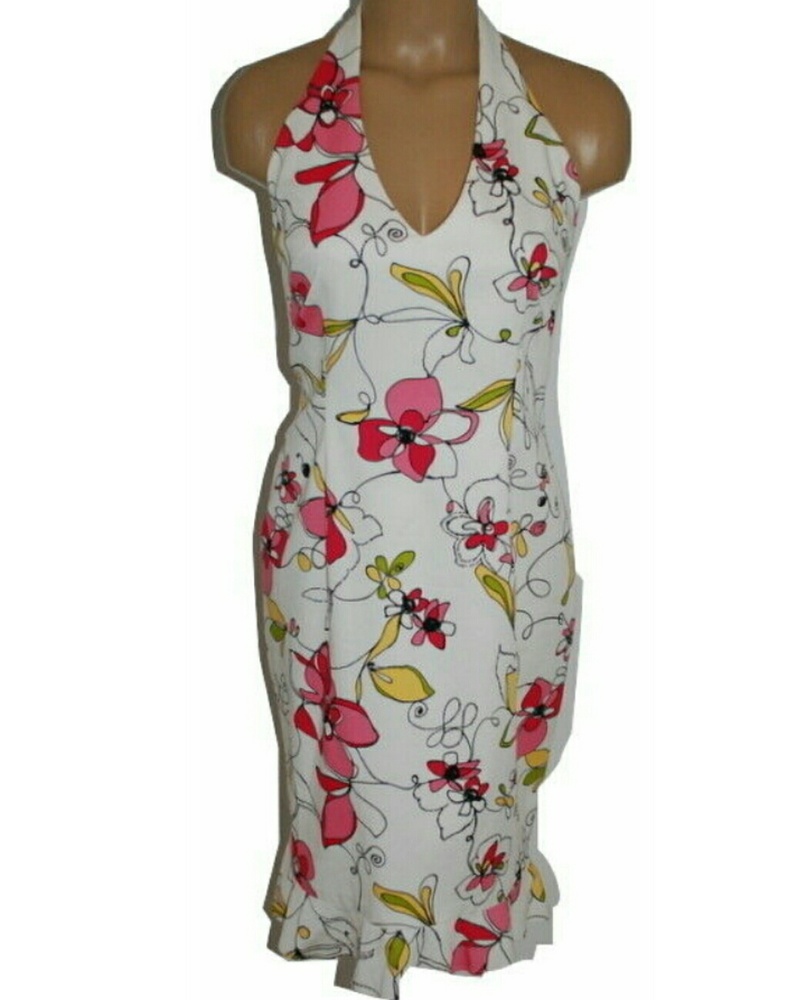 David Meister Floral Halter Dress
